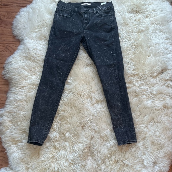 Levi's 710 Super Skinny Black Acid Wash Stretch Jeans Size 31 - Picture 2 of 5